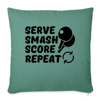 Joueur de tennis de table Raquette de tennis de table - Housse de coussin décorative 45 x 45 cm - vert sapin - Devant