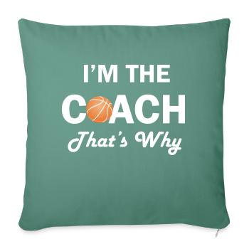 Basket-ball - Housse de coussin décorative 45 x 45 cm - vert sapin - Devant