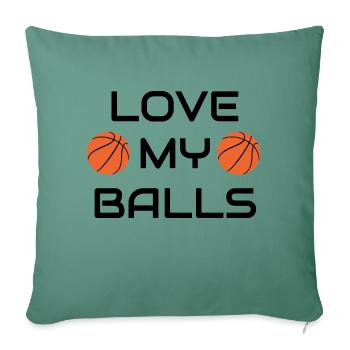 Basket-ball - Housse de coussin décorative 45 x 45 cm - vert sapin - Devant