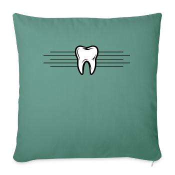 Symbole de la dent - Housse de coussin décorative 45 x 45 cm - vert sapin - Devant