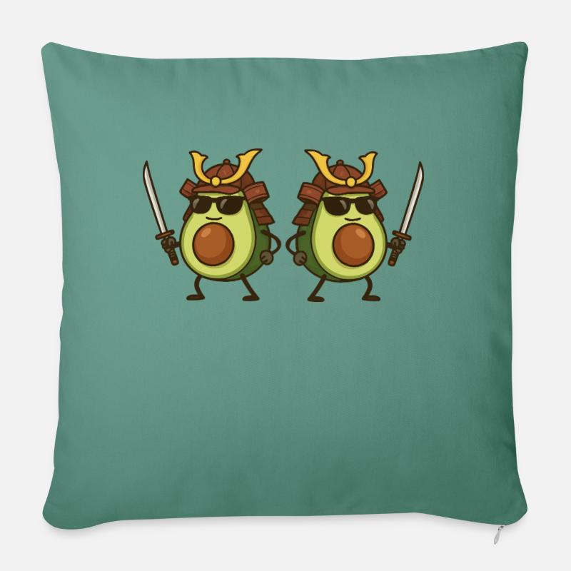 Avocat Samouraï 2 - Housse de coussin décorative 45 x 45 cm - vert sapin