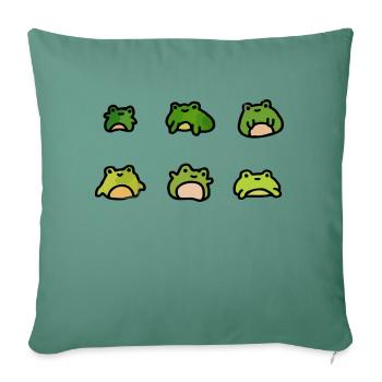 Adorable Cartoon Frogs - Sofa pillowcase 17,3'' x 17,3'' (45 x 45 cm) - cypress green - Front