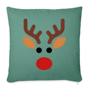 Rudolph Renne minimaliste - Housse de coussin décorative 45 x 45 cm - vert sapin - Devant