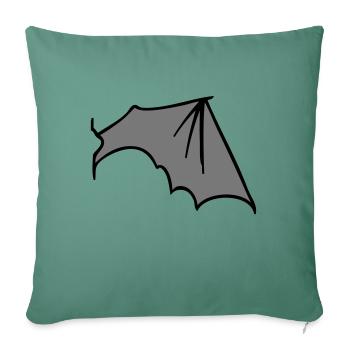 batwing_right_grey - Sofa pillowcase 17,3'' x 17,3'' (45 x 45 cm) - cypress green - Front