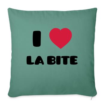 I Love La Bite - Housse de coussin décorative 45 x 45 cm - vert sapin - Devant