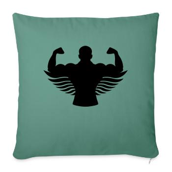 body building angel - Sofakissenbezug 45 x 45 cm - Tanngrün - Vorne