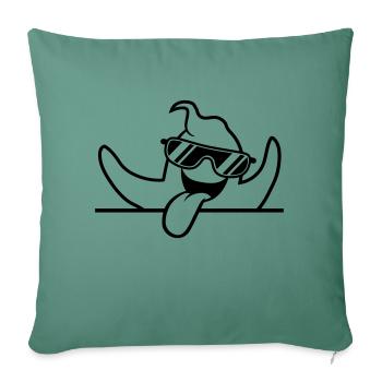 texte écrire espace champ cool lunettes de soleil sombre - Housse de coussin décorative 45 x 45 cm - vert sapin - Devant
