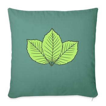 3 leaves beech leaf tree plant shape clip art d - Sofa pillowcase 17,3'' x 17,3'' (45 x 45 cm) - cypress green - Front