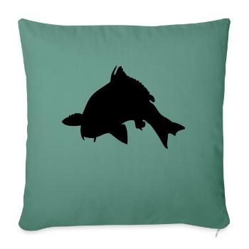 carpe pour pecheur - Housse de coussin décorative 45 x 45 cm - vert sapin - Devant