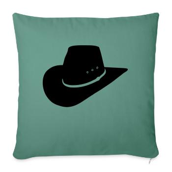 chapeau cowboy - Housse de coussin décorative 45 x 45 cm - vert sapin - Devant