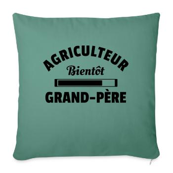 Agriculteur bientôt Grand-Père Cadeau - Housse de coussin décorative 45 x 45 cm - vert sapin - Devant