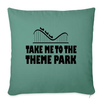 Rollercoaster montagnes russes - Housse de coussin décorative 45 x 45 cm - vert sapin - Devant