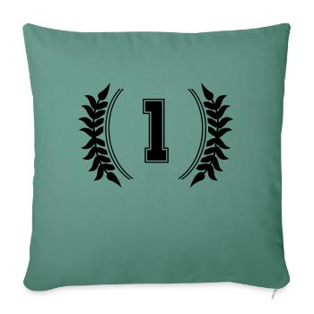 numéro 1 - Housse de coussin décorative 45 x 45 cm - vert sapin - Devant