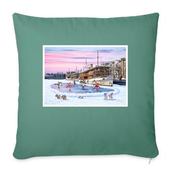 The Passenger Harbour of Savonlinna, Finland - Sofa pillowcase 17,3'' x 17,3'' (45 x 45 cm) - cypress green - Front