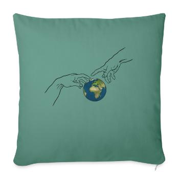 WeLoVeEarthby INKPALI - Housse de coussin décorative 45 x 45 cm - vert sapin - Devant