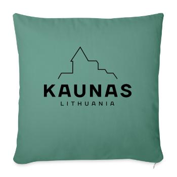 Kaunas– Lituanie - Housse de coussin décorative 45 x 45 cm - vert sapin - Devant