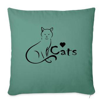 Cat Katze - Sofa pillowcase 17,3'' x 17,3'' (45 x 45 cm) - cypress green - Front