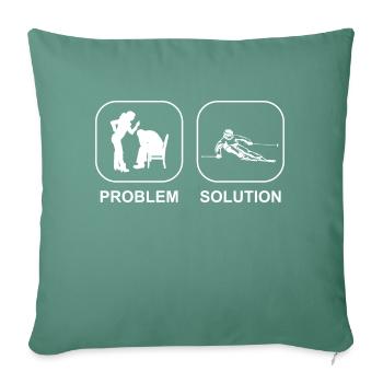 Skiers Christmas Skiing Ski Winter Spur - Sofa pillowcase 17,3'' x 17,3'' (45 x 45 cm) - cypress green - Front