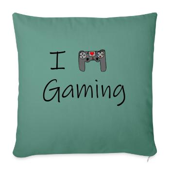 J’adore les jeux - Housse de coussin décorative 45 x 45 cm - vert sapin - Devant