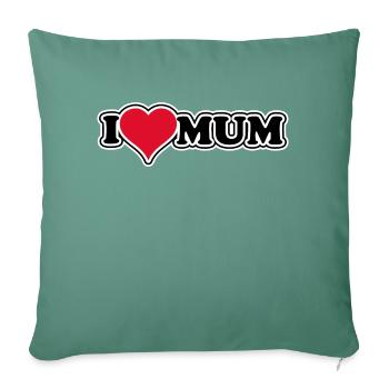 I love mum - 1970s Retro - Sofa pillowcase 17,3'' x 17,3'' (45 x 45 cm) - cypress green - Front