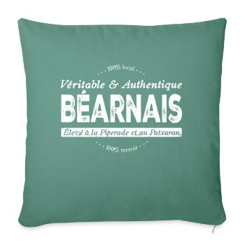 Véritable et authentique Béarnais - Housse de coussin décorative 45 x 45 cm - vert sapin - Devant