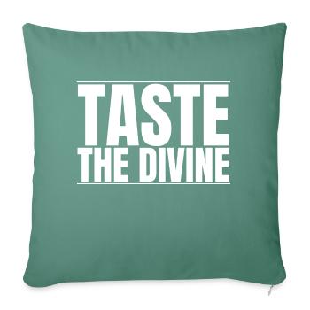 Manger des saveurs délicieuses - Housse de coussin décorative 45 x 45 cm - vert sapin - Devant