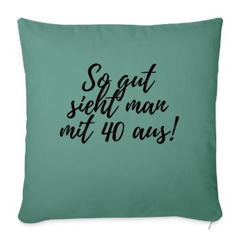 40ème anniversaire - Housse de coussin décorative 45 x 45 cm - vert sapin - Devant