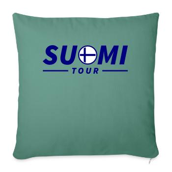 Suomi Tour Finlande - Housse de coussin décorative 45 x 45 cm - vert sapin - Devant