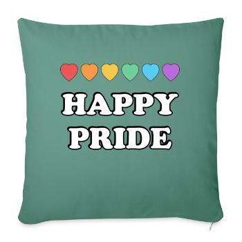 Happy Pride Rainbow hearts - Sofa pillowcase 17,3'' x 17,3'' (45 x 45 cm) - cypress green - Front