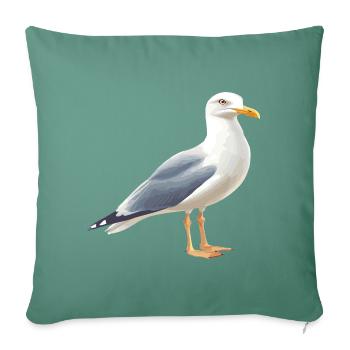 Coastal Clouds Seagull - Sofa pillowcase 17,3'' x 17,3'' (45 x 45 cm) - cypress green - Front