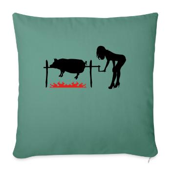 BBQ pork - Sofa pillowcase 17,3'' x 17,3'' (45 x 45 cm) - cypress green - Front