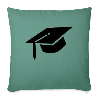 bonnet doctoral - Housse de coussin décorative 45 x 45 cm - vert sapin - Devant