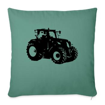 tracteur - Housse de coussin décorative 45 x 45 cm - vert sapin - Devant