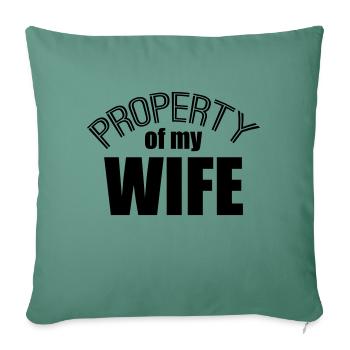 logo design timbre signe avertissement attention note - Housse de coussin décorative 45 x 45 cm - vert sapin - Devant