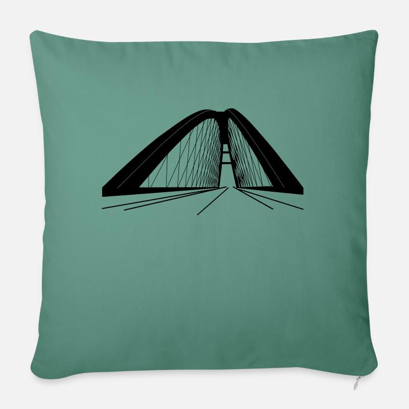 Fehmarnsundbrücke - Sofakissenbezug 45 x 45 cm - Tanngrün