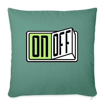 on off schalter taste button einschalten ausschalt - Sofakissenbezug 45 x 45 cm - Tanngrün - Vorne