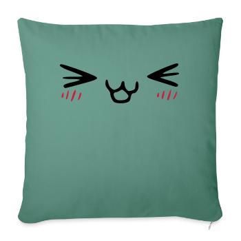 kawaii_face_4 - Sofakissenbezug 45 x 45 cm - Tanngrün - Vorne