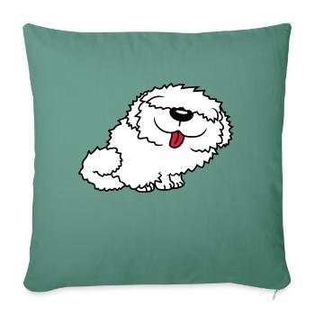 Lustiger Bobtail Hund - Sofakissenbezug 45 x 45 cm - Tanngrün - Vorne