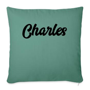 Charles benutzerdefinierte Text Geburtstag Name - Sofakissenbezug 45 x 45 cm - Tanngrün - Vorne