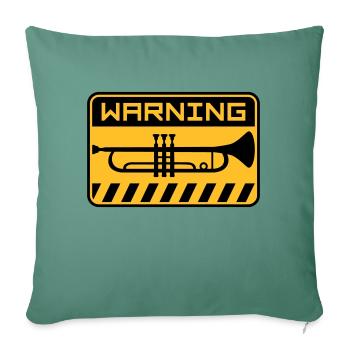 Avertissement Musique trompette - Housse de coussin décorative 45 x 45 cm - vert sapin - Devant