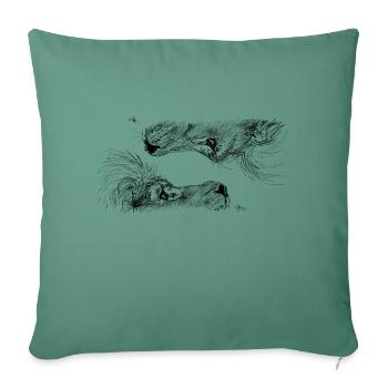 Double lion - Housse de coussin décorative 45 x 45 cm - vert sapin - Devant