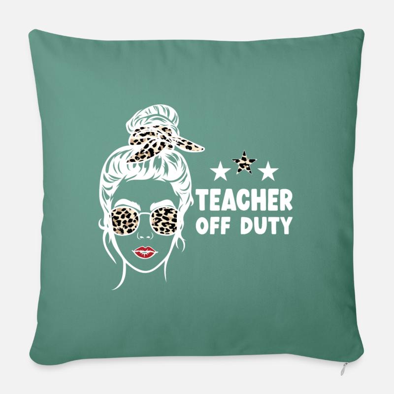 Enseignant hors service Lehrer außer Dienst - Housse de coussin décorative 45 x 45 cm - vert sapin