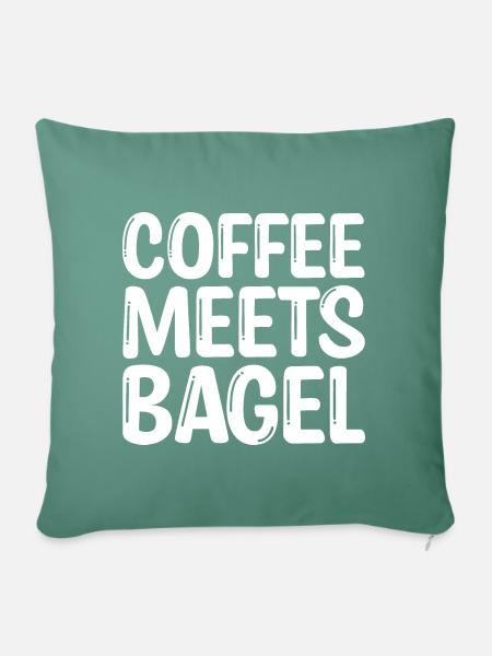 Coffee meets Bagel - Sofakissenbezug 45 x 45 cm - Tanngrün
