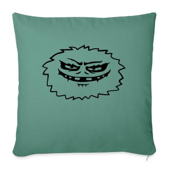 Comic hairy evil monster - Sofa pillowcase 17,3'' x 17,3'' (45 x 45 cm) - cypress green - Front