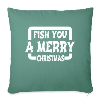 Joke Dinosaur Barbecuing Fisherman Fishing - Sofa pillowcase 17,3'' x 17,3'' (45 x 45 cm) - cypress green - Front