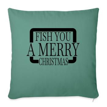 Drôles de dictons canne à pêche dork santa cool Bahamas - Housse de coussin décorative 45 x 45 cm - vert sapin - Devant