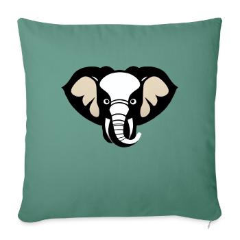 Little Elephant Cartoon Cute Adventure 15 - Sofa pillowcase 17,3'' x 17,3'' (45 x 45 cm) - cypress green - Front