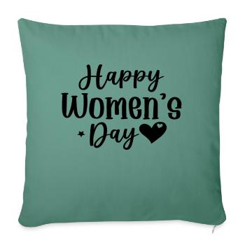 Joyeuse Journée de la Femme - Housse de coussin décorative 45 x 45 cm - vert sapin - Devant