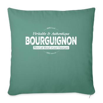 Bourguignon de Bourgogne - Housse de coussin décorative 45 x 45 cm - vert sapin - Devant