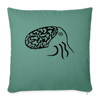 Squid reduced to a few shapes - Sofa pillowcase 17,3'' x 17,3'' (45 x 45 cm) - cypress green - Front